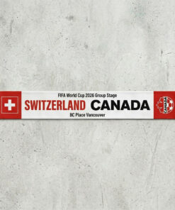 Global Soccer Event 2026 Switzerland Vs Canada Football Scarf Dual Logo