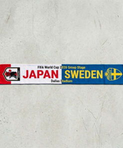 Global Soccer Event 2026 Japan Vs Sweden Football Scarf Yellow Fringe