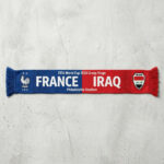 Global Soccer Event 2026 France Vs Iraq Football Scarf Vibrant Print