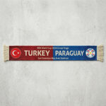 Global Soccer Event 2026 Turkey Vs Paraguay Football Scarf Vibrant Contrast