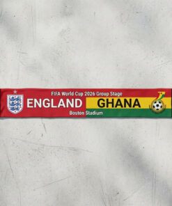 Global Soccer Event 2026 England Vs Ghana Football Scarf Fringed Ends