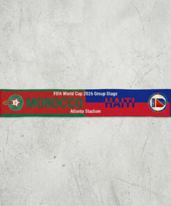 Global Soccer Event 2026 Morocco Vs Haiti Football Scarf Team Logos