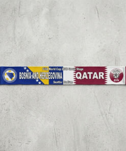 Global Soccer Event 2026 Bosnia And Herzegovina Vs Qatar Football Scarf Split Colors