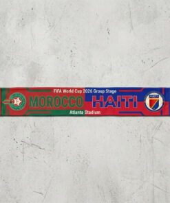 Global Soccer Event 2026 Morocco Vs Haiti Football Scarf Clear Text