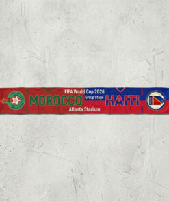 Global Soccer Event 2026 Morocco Vs Haiti Football Scarf Red Green