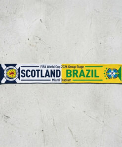 Global Soccer Event 2026 Scotland Vs Brazil Football Scarf Dual Logo