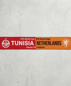 Global Soccer Event 2026 Tunisia Vs Netherlands Football Scarf Dual Crests