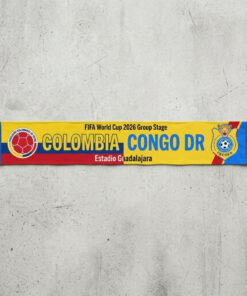 Global Soccer Event 2026 Colombia Vs Congo DR Football Scarf Red Yellow