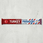 Global Soccer Event 2026 Turkey Vs Paraguay Football Scarf Symmetrical Layout