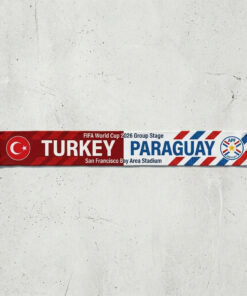 Global Soccer Event 2026 Turkey Vs Paraguay Football Scarf Symmetrical Layout