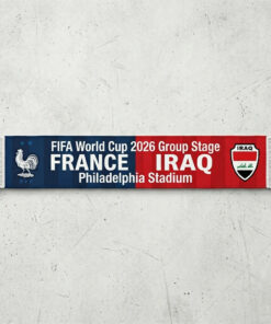Global Soccer Event 2026 France Vs Iraq Football Scarf Team Crests