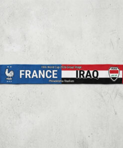Global Soccer Event 2026 France Vs Iraq Football Scarf Blue Red