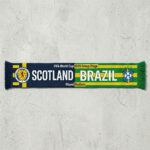 Global Soccer Event 2026 Scotland Vs Brazil Football Scarf Contrast Design