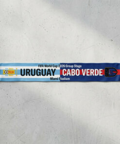 Global Soccer Event 2026 Uruguay Vs Cabo Verde Football Scarf Fringed Edge