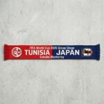 Global Soccer Event 2026 Tunisia Vs Japan Football Scarf Fringed Edge