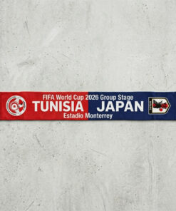 Global Soccer Event 2026 Tunisia Vs Japan Football Scarf Fringed Edge