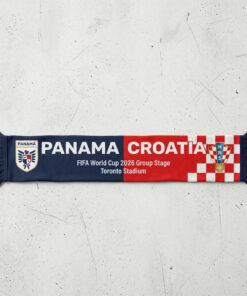 Global Soccer Event 2026 Panama Vs Croatia Football Scarf Fringed Edge