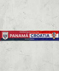 Global Soccer Event 2026 Panama Vs Croatia Football Scarf Bold Text