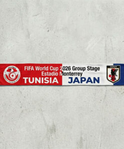 Global Soccer Event 2026 Tunisia Vs Japan Football Scarf Two Tone