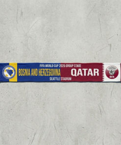 Global Soccer Event 2026 Bosnia And Herzegovina Vs Qatar Football Scarf Group Stage