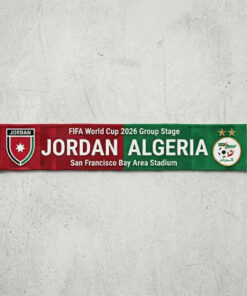 Global Soccer Event 2026 Jordan Vs Algeria Football Scarf Two Star