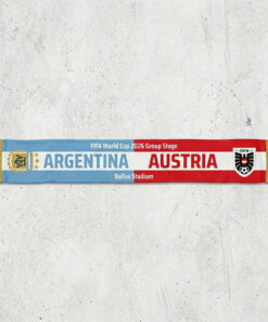 Global Soccer Event 2026 Argentina Vs Austria Football Scarf Vibrant Contrast