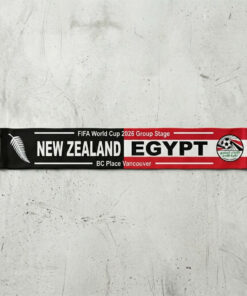 Global Soccer Event 2026 New Zealand Vs Egypt Football Scarf Bold Text