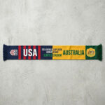 Global Soccer Event 2026 USA Vs Australia Football Scarf Fringed Edge