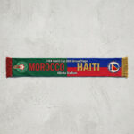 Global Soccer Event 2026 Morocco Vs Haiti Football Scarf Design