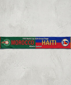 Global Soccer Event 2026 Morocco Vs Haiti Football Scarf Design