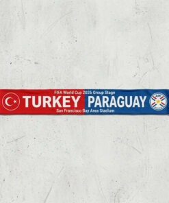 Global Soccer Event 2026 Turkey Vs Paraguay Football Scarf Half Design
