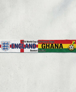 Global Soccer Event 2026 England Vs Ghana Football Scarf Bold Text