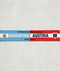 Global Soccer Event 2026 Argentina Vs Austria Football Scarf Group Stage