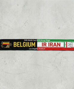 Global Soccer Event 2026 Belgium Vs IR Iran Football Scarf Vibrant Colors