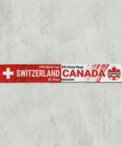 Global Soccer Event 2026 Switzerland Vs Canada Football Scarf BC Place