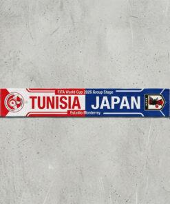 Global Soccer Event 2026 Tunisia Vs Japan Football Scarf Split Design