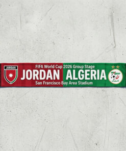 Global Soccer Event 2026 Jordan Vs Algeria Football Scarf Red Green