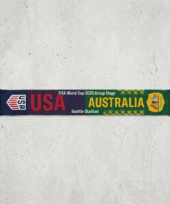 Global Soccer Event 2026 USA Vs Australia Football Scarf National Emblems
