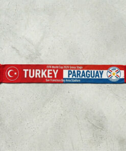 Global Soccer Event 2026 Turkey Vs Paraguay Football Scarf Fringed Ends