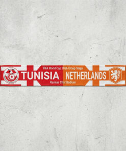 Global Soccer Event 2026 Tunisia Vs Netherlands Football Scarf Nation Shields