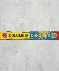 Global Soccer Event 2026 Colombia Vs Congo DR Football Scarf White Fringe