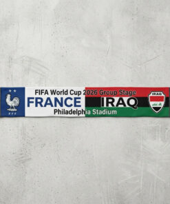 Global Soccer Event 2026 France Vs Iraq Football Scarf Fringed Ends