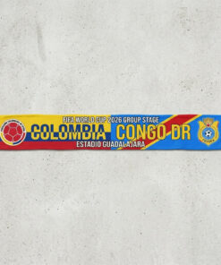 Global Soccer Event 2026 Colombia Vs Congo DR Football Scarf Match Souvenir