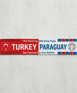 Global Soccer Event 2026 Turkey Vs Paraguay Football Scarf Dual Crest