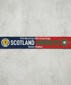 Global Soccer Event 2026 Scotland Vs Morocco Football Scarf Half Design