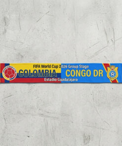 Global Soccer Event 2026 Colombia Vs Congo DR Football Scarf Bold Lettering