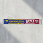 Global Soccer Event 2026 Bosnia And Herzegovina Vs Qatar Football Scarf National Logos
