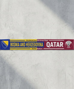 Global Soccer Event 2026 Bosnia And Herzegovina Vs Qatar Football Scarf National Logos