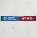 Global Soccer Event 2026 Bosnia And Herzegovina Vs Qatar Football Scarf Maroon Blue