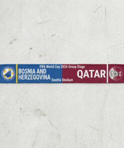 Global Soccer Event 2026 Bosnia And Herzegovina Vs Qatar Football Scarf Maroon Blue